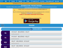 Tablet Screenshot of menetrend.derke.hu